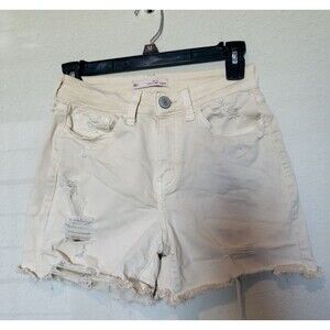 NWT So High Rise Curvy Midi Beige Jean Shorts Size 1/25 W  4' in Inseam Stretch